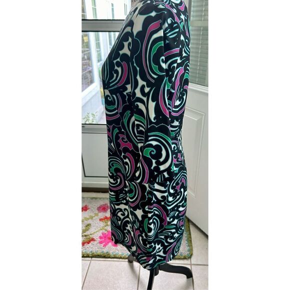 Banana Republic Black Pink Green Scroll Swirl Dress - Picture 9 of 10